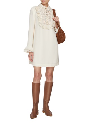Figure View - Click To Enlarge - ZIMMERMANN - Lace Trim Shift Dress