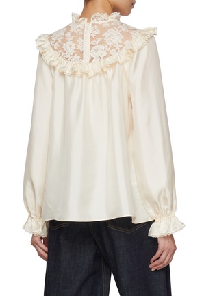 Back View - Click To Enlarge - ZIMMERMANN - Lace Billow Silk Blouse