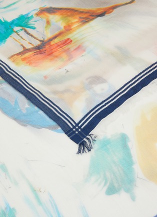 Detail View - Click To Enlarge - LANE'S - Parrot Print Cotton Silk Shawl