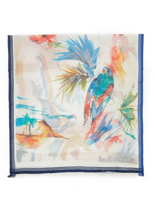 Main View - Click To Enlarge - LANE'S - Parrot Print Cotton Silk Shawl