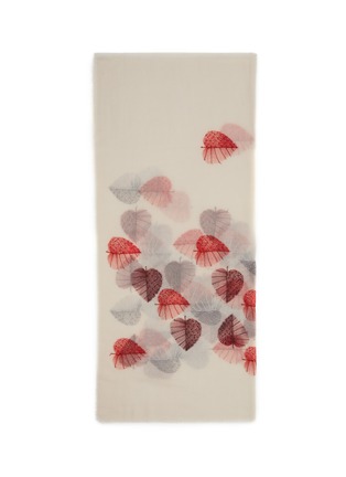 Main View - Click To Enlarge - LANE'S - Leaf Embroidered Fine Wool Shawl
