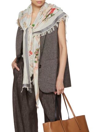 Figure View - Click To Enlarge - LANE'S - Rose Print Shawl