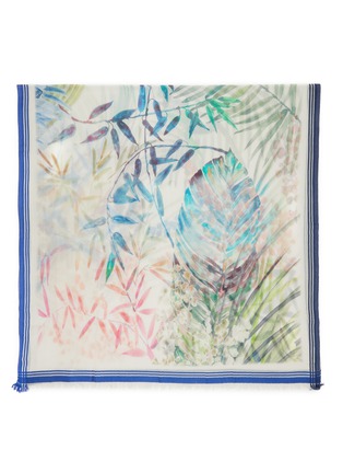 Detail View - Click To Enlarge - LANE'S - Botanical Print Cotton Silk Shawl