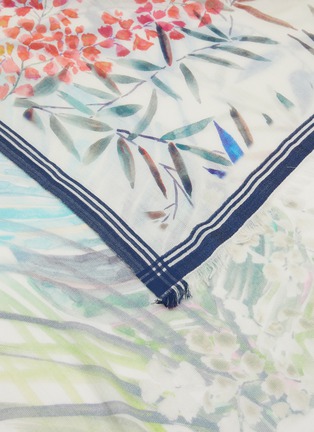 Detail View - Click To Enlarge - LANE'S - Botanical Print Cotton Silk Shawl