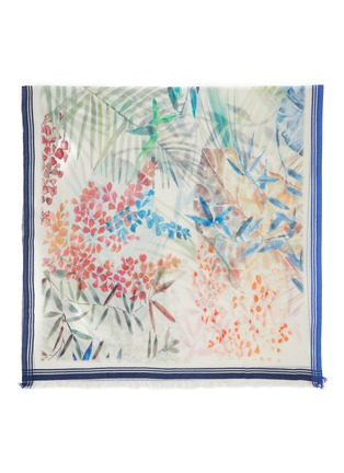Main View - Click To Enlarge - LANE'S - Botanical Print Cotton Silk Shawl