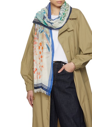 Figure View - Click To Enlarge - LANE'S - Botanical Print Cotton Silk Shawl
