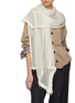 Figure View - Click To Enlarge - LANE'S - Embroidered Fine Wool Shawl
