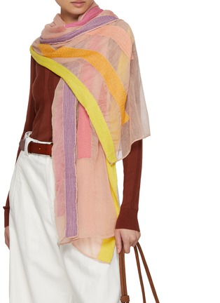 Figure View - Click To Enlarge - LANE'S - Beaded Embroidery Fine Wool Shawl