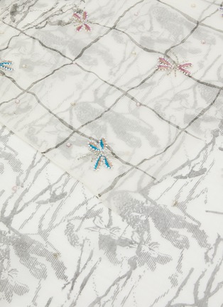 Detail View - Click To Enlarge - LANE'S - Dragonfly Embroidery Cotton Silk Shawl