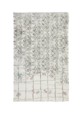 Main View - Click To Enlarge - LANE'S - Dragonfly Embroidery Cotton Silk Shawl