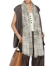 Figure View - Click To Enlarge - LANE'S - Dragonfly Embroidery Cotton Silk Shawl