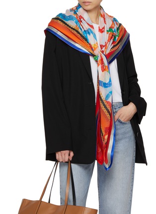 Figure View - Click To Enlarge - LANE'S - Belt Print Shawl