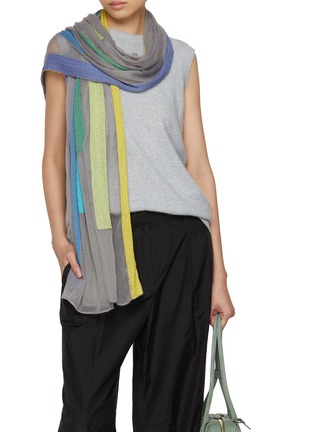 Figure View - Click To Enlarge - LANE'S - Stirpe Embroidered Wool Shawl