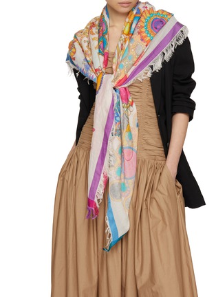Figure View - Click To Enlarge - LANE'S - Jewel Print Shawl
