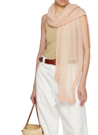 Figure View - Click To Enlarge - LANE'S - Beaded Fringe Embroidered Wool Shawl