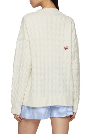 Back View - Click To Enlarge - CHINTI & PARKER - X Peanuts Snoopy Heart Wool Cashmere Cable Knit Cardigan