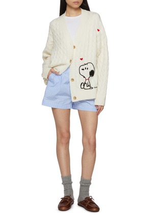 Figure View - Click To Enlarge - CHINTI & PARKER - X Peanuts Snoopy Heart Wool Cashmere Cable Knit Cardigan