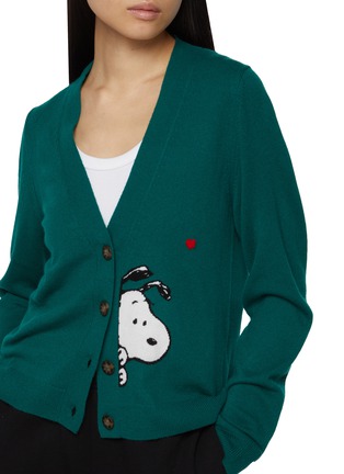  - CHINTI & PARKER - X Peanuts Snoopy Peek Wool Cashmere Cable Knit Cardigan
