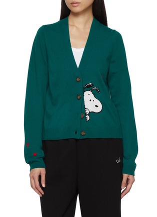 Main View - Click To Enlarge - CHINTI & PARKER - X Peanuts Snoopy Peek Wool Cashmere Cable Knit Cardigan