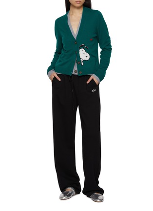 Figure View - Click To Enlarge - CHINTI & PARKER - X Peanuts Snoopy Peek Wool Cashmere Cable Knit Cardigan