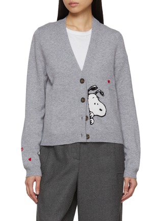 Main View - Click To Enlarge - CHINTI & PARKER - X Peanuts Snoopy Peek Wool Cashmere Cable Knit Cardigan