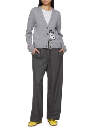 Figure View - Click To Enlarge - CHINTI & PARKER - X Peanuts Snoopy Peek Wool Cashmere Cable Knit Cardigan
