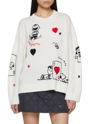 Main View - Click To Enlarge - CHINTI & PARKER - X Peanuts Charlie's Poker Pals Wool Cashmere Knit Sweater