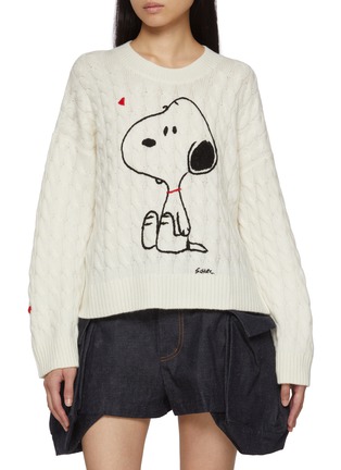 Main View - Click To Enlarge - CHINTI & PARKER - X Peanuts Snoopy Wool Cashmere Cable Knit Sweater