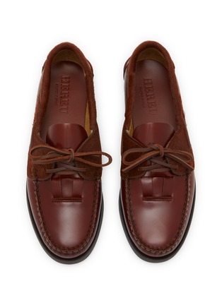 Detail View - Click To Enlarge - HEREU - Saler Hair On Trim Calf Leather Boat Shoes