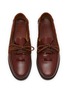 Detail View - Click To Enlarge - HEREU - Saler Hair On Trim Calf Leather Boat Shoes