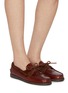 Figure View - Click To Enlarge - HEREU - Saler Hair On Trim Calf Leather Boat Shoes
