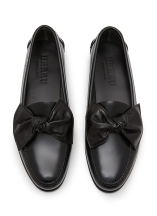 Detail View - Click To Enlarge - HEREU - Corbati Bow Leather Loafers