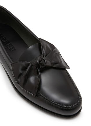 Detail View - Click To Enlarge - HEREU - Corbati Bow Leather Loafers