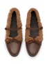 Detail View - Click To Enlarge - HEREU - Lorea Shearling Trim Leather Loafers