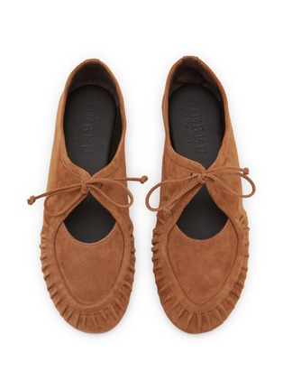Detail View - Click To Enlarge - HEREU - Coveta Pleated Suede Loafers