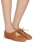 Figure View - Click To Enlarge - HEREU - Coveta Pleated Suede Loafers
