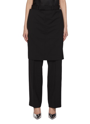 Main View - Click To Enlarge - BETTTER - Hybrid Skirt Overlay Wool Blend Trousers