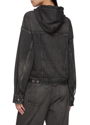 Back View - Click To Enlarge - RAG & BONE - Miramar Hooded Cotton Terry Trucker Jacket