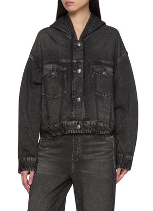 Main View - Click To Enlarge - RAG & BONE - Miramar Hooded Cotton Terry Trucker Jacket