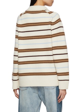 Back View - Click To Enlarge - RAG & BONE - Peggy Striped Oversized Wool Cardigan