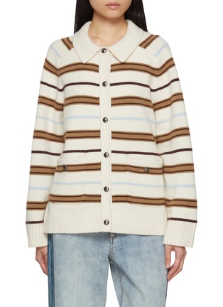 Main View - Click To Enlarge - RAG & BONE - Peggy Striped Oversized Wool Cardigan
