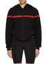 Main View - Click To Enlarge - BONBOM - Contrast Stripe Zip Up Cotton Corset Hoodie