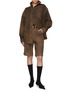 Figure View - Click To Enlarge - BONBOM - Belt Loop Hem Belted Distressed Cotton Shorts