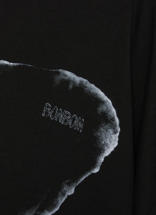  - BONBOM - Logo Print Long Sleeve Cotton T-Shirt