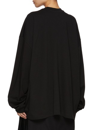 Back View - Click To Enlarge - BONBOM - Logo Print Long Sleeve Cotton T-Shirt