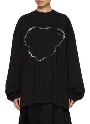 Main View - Click To Enlarge - BONBOM - Logo Print Long Sleeve Cotton T-Shirt
