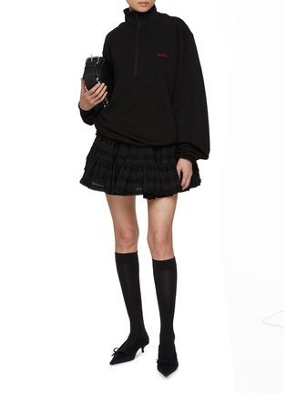 Figure View - Click To Enlarge - BONBOM - Logo Embroidered Cotton Sweatshirt