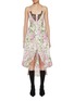 Main View - Click To Enlarge - BONBOM - Convetible Sailor Collar Floral Silk Shirt Dress