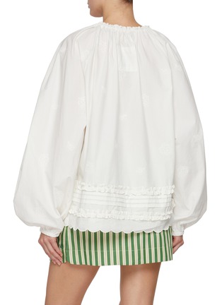 Back View - Click To Enlarge - FAFAMOON - Embroidered Drawstring Pullover Cotton Shirt