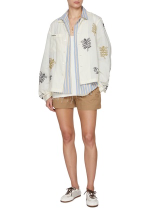 Figure View - Click To Enlarge - FAFAMOON - Sheer Embroidered Cotton Shirt